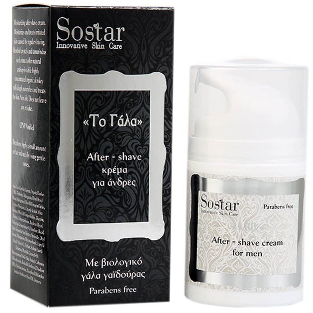 Sostar Τo Γάλα After Shave Κρέμα Για Άνδρες με Βιολογικό Γάλα Γαϊδούρας 50ml Sostar Τo Γάλα After Shave Κρέμα Για Άνδρες με Βιολογικό Γάλα Γαϊδούρας 50ml