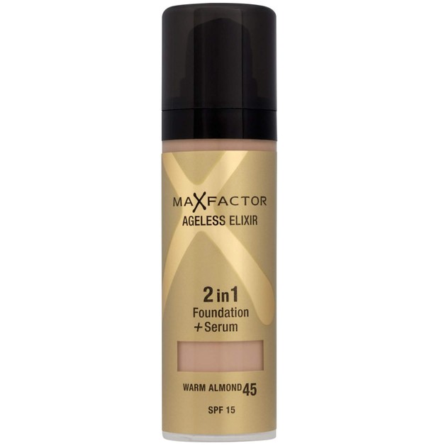 MAX FACTOR Ageless Elixir 2in1 Make-Up Foundation+Serum 45 Warm Almond 30ml MAX FACTOR Ageless Elixir 2in1 Make-Up Foundation+Serum 45 Warm Almond 30ml