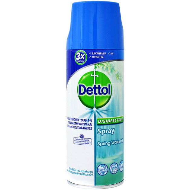Dettol Απολυμαντικό Σπρέυ Προλαμβάνει την Εξάπλωση των Μικροβίων με Άρωμα Spring Waterfall 400ml Dettol Απολυμαντικό Σπρέυ Προλαμβάνει την Εξάπλωση των Μικροβίων με Άρωμα Spring Waterfall 400ml