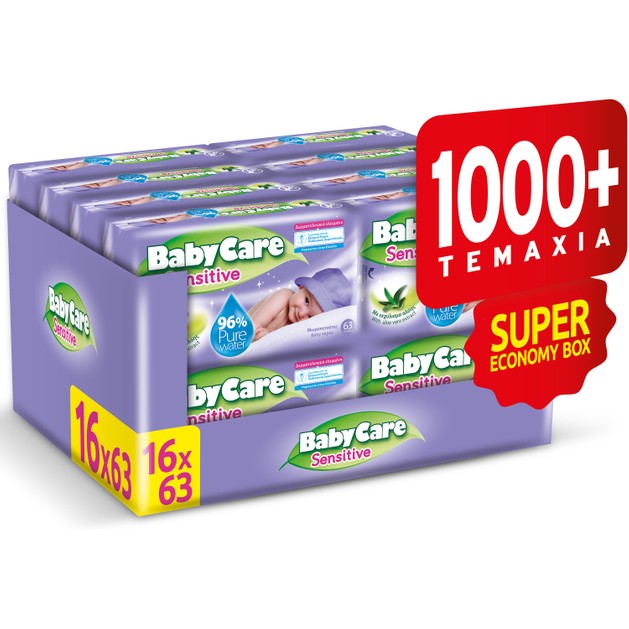 BabyCare Super Economy Box Sensitive Baby Wipes 16x63 Wipes BabyCare Super Economy Box Sensitive Baby Wipes 16x63 Wipes