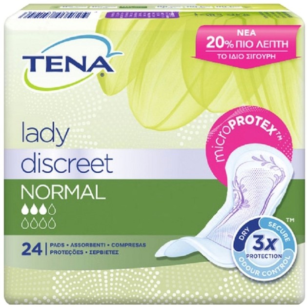 Tena Lady Discreet Σερβιέτες Ακράτειας Normal 24τεμ Tena Lady Discreet Σερβιέτες Ακράτειας Normal 24τεμ