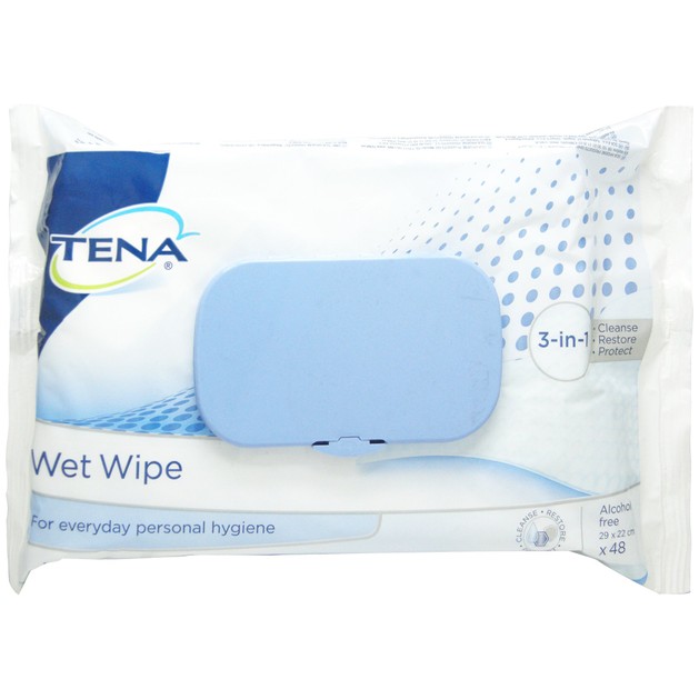 Tena Wet Wipes 3 in 1 Υγρά Μαντηλάκια Καθαρισμού για Άτομα με Ακράτεια 48 τεμάχια Tena Wet Wipes 3 in 1 Υγρά Μαντηλάκια Καθαρισμού για Άτομα με Ακράτεια 48 τεμάχια