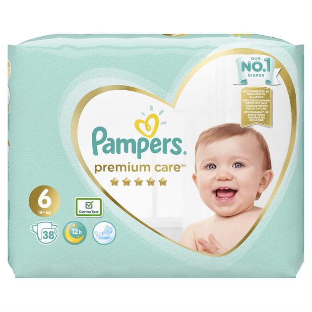 Pampers Premium Care No.6 (13+kg) Πάνες 38 τεμάχια Pampers Premium Care No.6 (13+kg) Πάνες 38 τεμάχια
