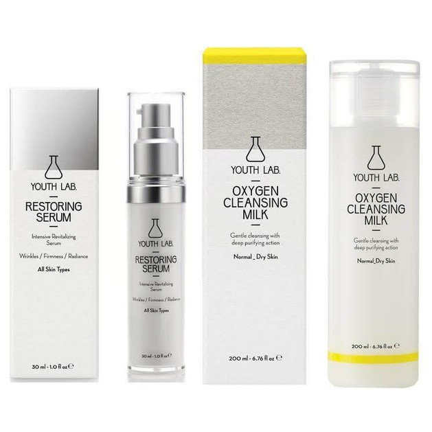 Youth Lab Winter Gift Box Restoring Serum All Skin Types 30ml & Oxygen Cleansing Milk for Normal Dry 200ml Youth Lab Winter Gift Box Restoring Serum All Skin Types 30ml & Oxygen Cleansing Milk for Normal Dry 200ml