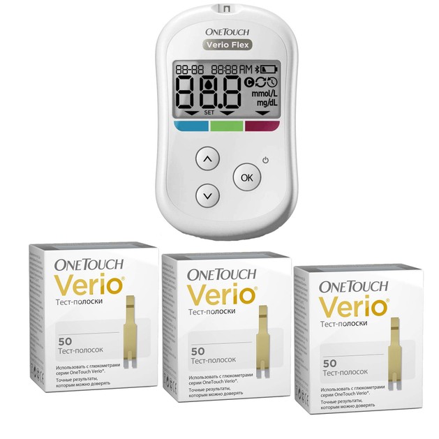 LifeScan Πακέτο Προσφοράς OneTouch Verio Test Strips Ταινίες 3 x 50τμχ & Δώρο OneTouch Verio Flex Συσκευή Μέτρησης Σακχάρου 1Τμχ LifeScan Πακέτο Προσφοράς OneTouch Verio Test Strips Ταινίες 3 x 50τμχ & Δώρο OneTouch Verio Flex Συσκευή Μέτρησης Σακχάρου 1Τμχ