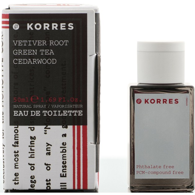 Korres Vetiver Root Green Tea Cedarwood Eau de Toilette 50ml Korres Vetiver Root Green Tea Cedarwood Eau de Toilette 50ml