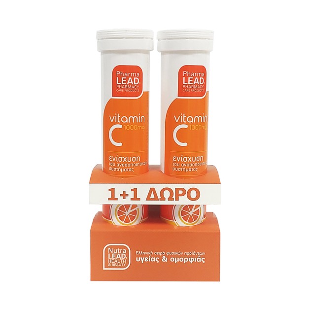 Pharmalead Vitamin C 1000mg Ενισχύει το Ανοσοποιητικό Σύστημα 1+1 Δώρο, 2x20tabs Pharmalead Vitamin C 1000mg Ενισχύει το Ανοσοποιητικό Σύστημα 1+1 Δώρο, 2x20tabs
