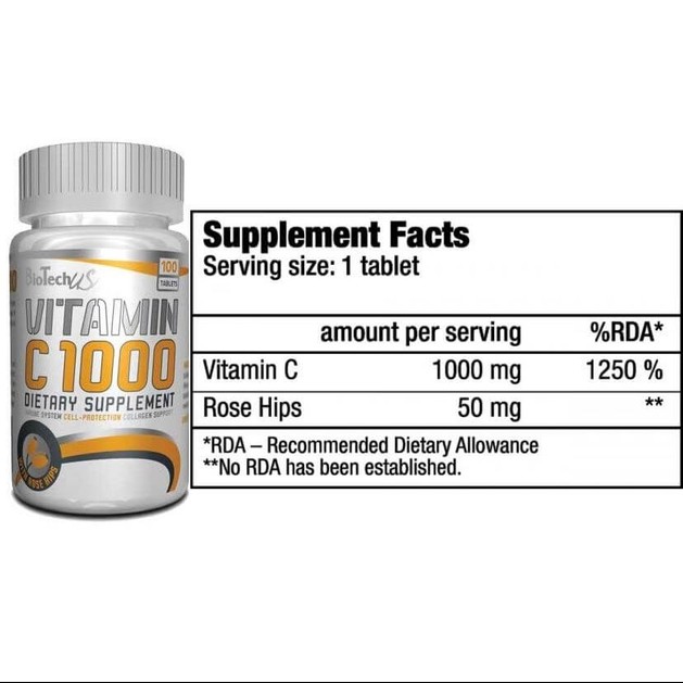 Biotech Usa Vitamin C1000 + Rosehips Σημαντικό Αντιοξειδωτικό 100tabs Biotech Usa Vitamin C1000 + Rosehips Σημαντικό Αντιοξειδωτικό 100tabs