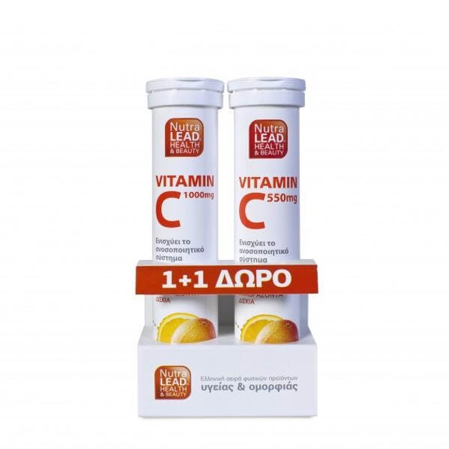 Nutralead Βιταμίνη C 1000mg 20 Αναβρ.Δισκία + Δώρο Βιταμίνη C 550mg 20 Αναβρ. Δισκία Nutralead Βιταμίνη C 1000mg 20 Αναβρ.Δισκία + Δώρο Βιταμίνη C 550mg 20 Αναβρ. Δισκία
