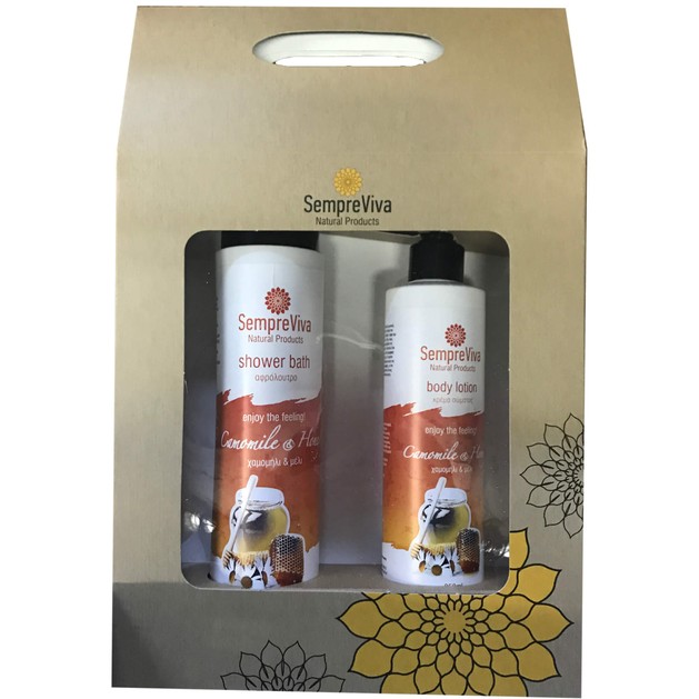 SempreViva Πακέτο Προσφοράς Περιποίησης Σώματος Chamomile & Honey Χαμομήλι & Μέλι Αφρόλουτρο 400ml & Body Lotion 250ml SempreViva Πακέτο Προσφοράς Περιποίησης Σώματος Chamomile & Honey Χαμομήλι & Μέλι Αφρόλουτρο 400ml & Body Lotion 250ml