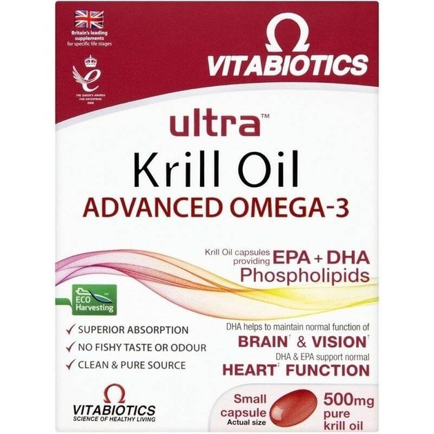 Vitabiotics Ultra Red Krill Oil Super Strength 500mg 30caps Vitabiotics Ultra Red Krill Oil Super Strength 500mg 30caps
