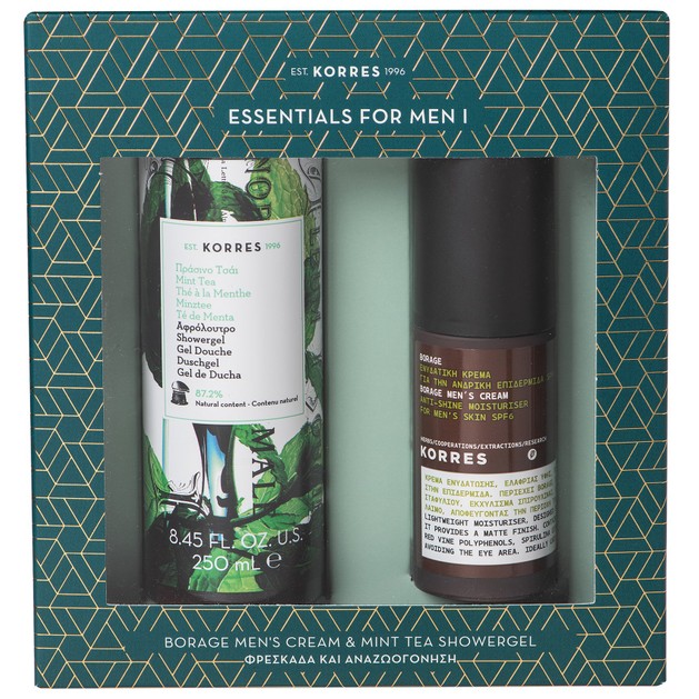 Korres Πακέτο Προσφοράς Borage Men\'s Cream Spf6, 50ml & Mint Tea Showergel 250ml σε Ειδική Τιμή Korres Πακέτο Προσφοράς Borage Men\'s Cream Spf6, 50ml & Mint Tea Showergel 250ml σε Ειδική Τιμή