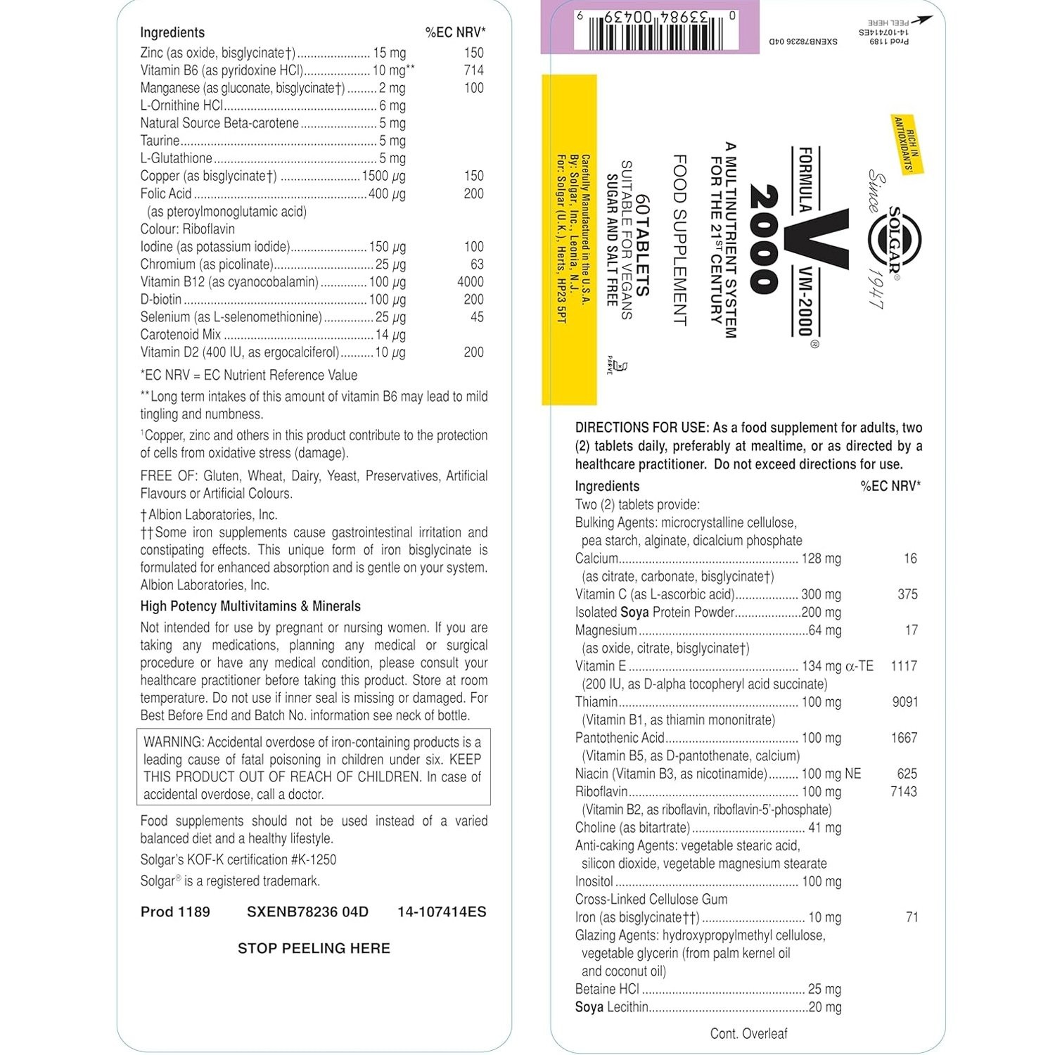 SOLGAR - Formula VM-2000 - 60tabs