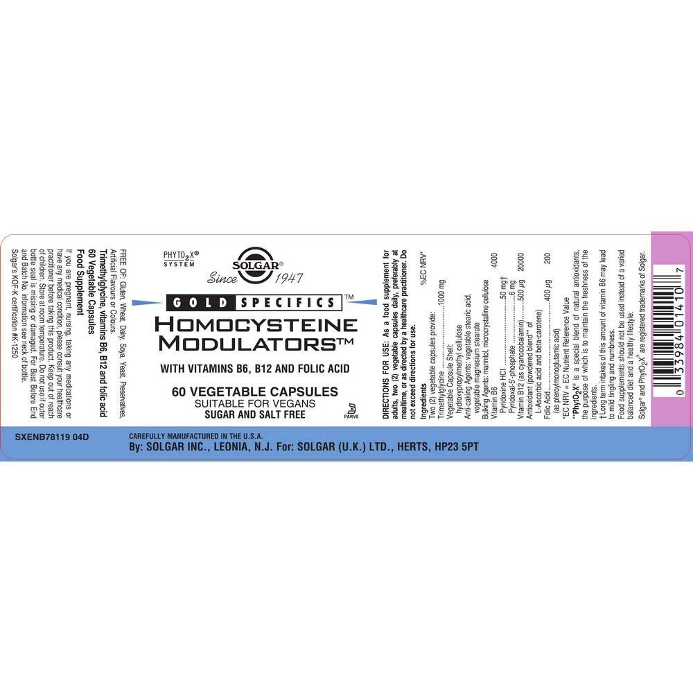 SOLGAR - Homocysteine Modulators - 60caps