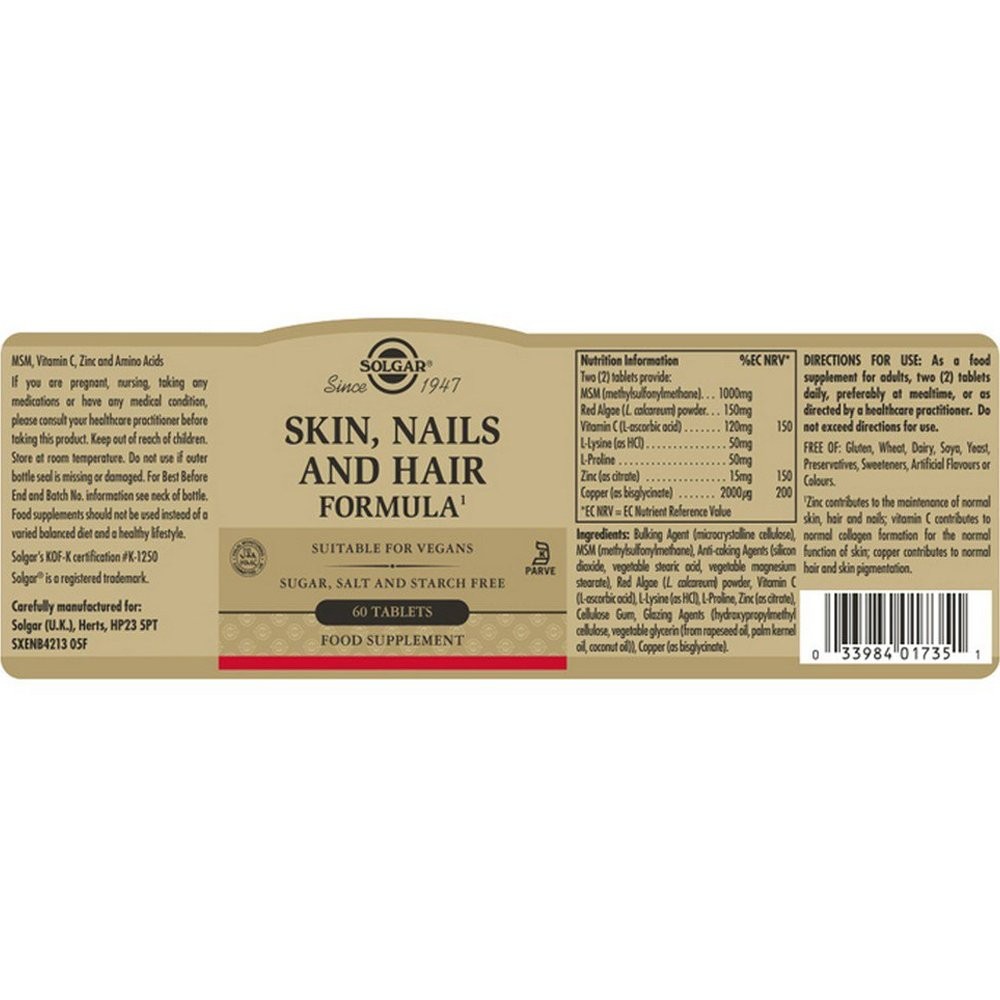 SOLGAR - Skin, Nails & Hair - 60tabs