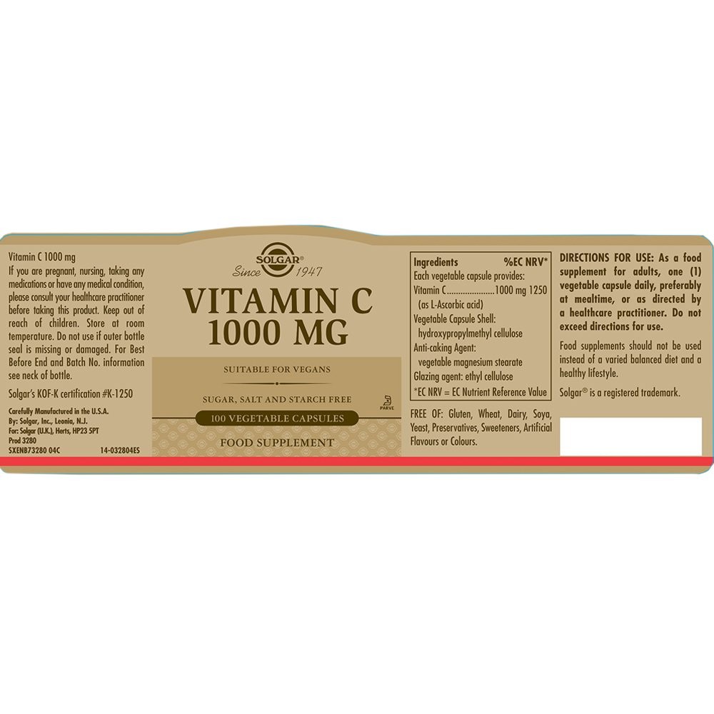 SOLGAR - Vitamin C 1000mg - 100caps