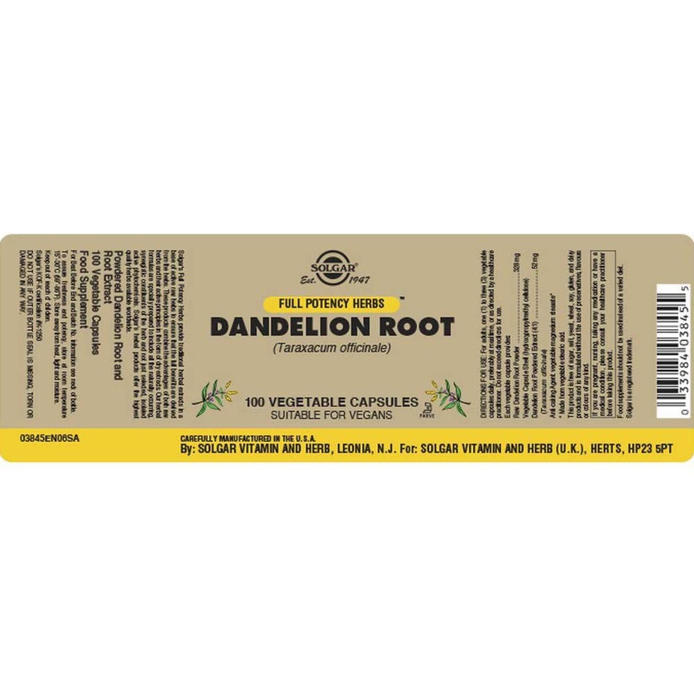SOLGAR - Dandelion Root - 100caps