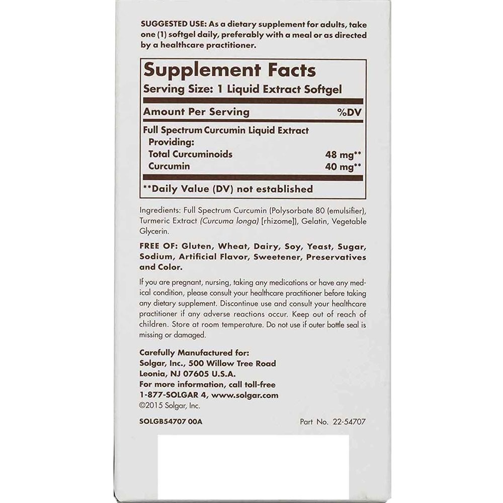 SOLGAR - FULL SPECTRUM Curcumin - 30softgels