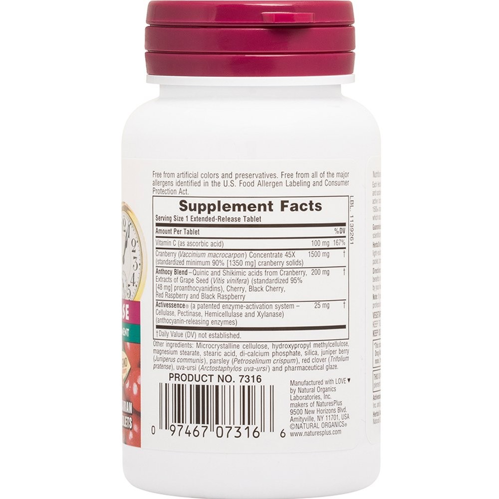 NATURES PLUS - HERBAL ACTIVES Ultra Cranberry 1500 - 30tabs