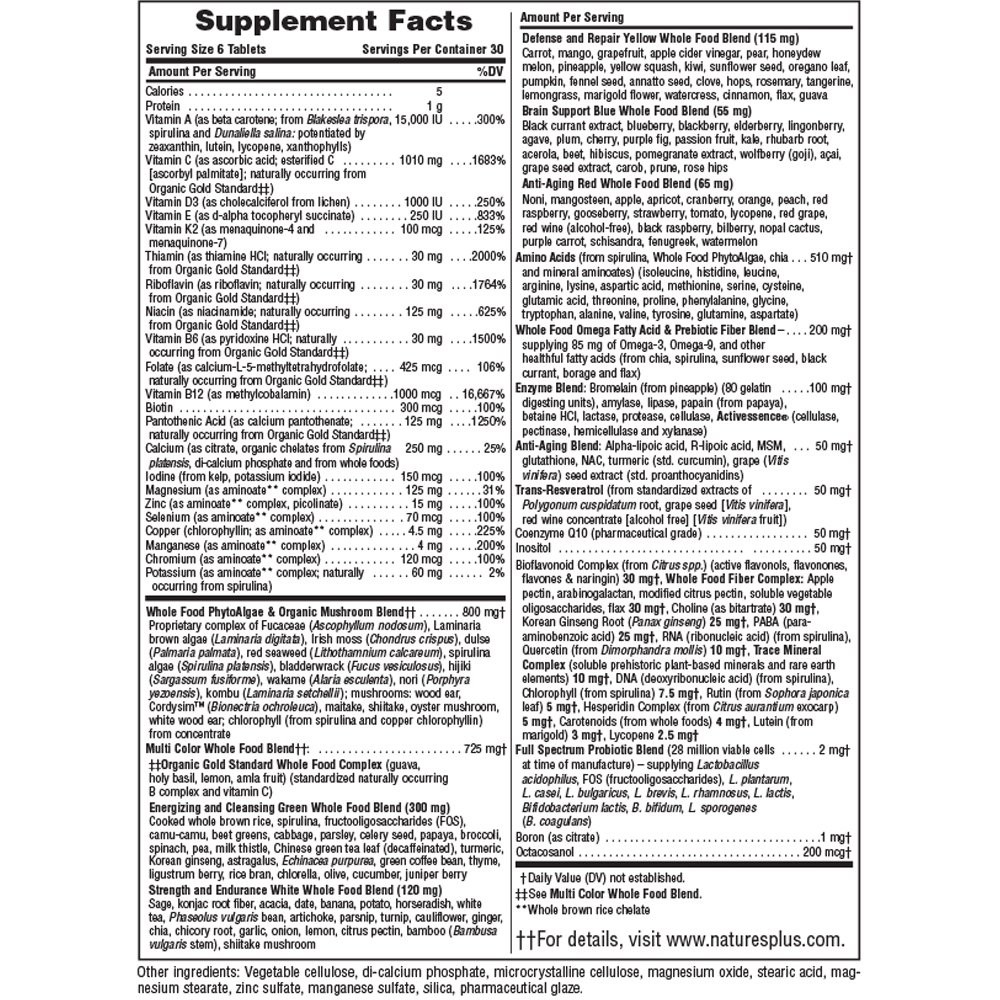 NATURES PLUS - SOURCE OF LIFE Gold Mini - 180tabs