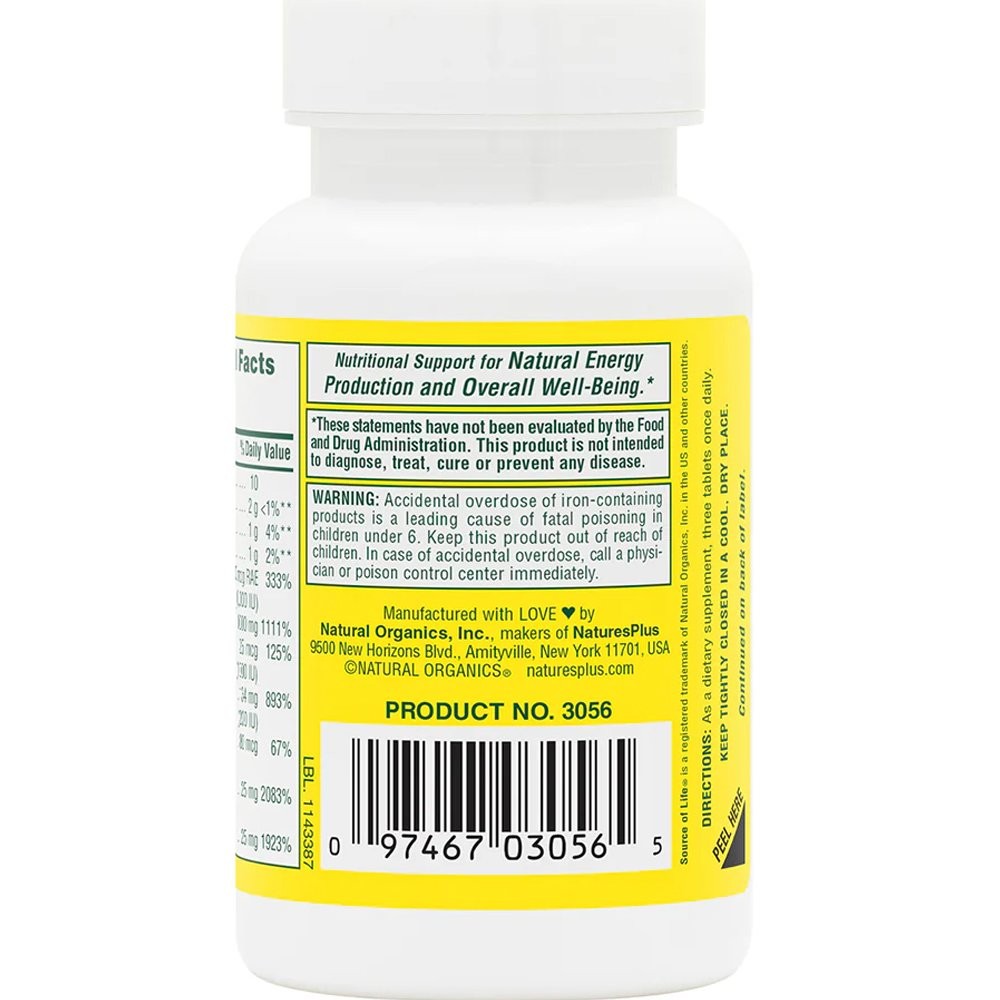 NATURES PLUS - SOURCE OF LIFE Multi Vitamin & Mineral - 30tabs