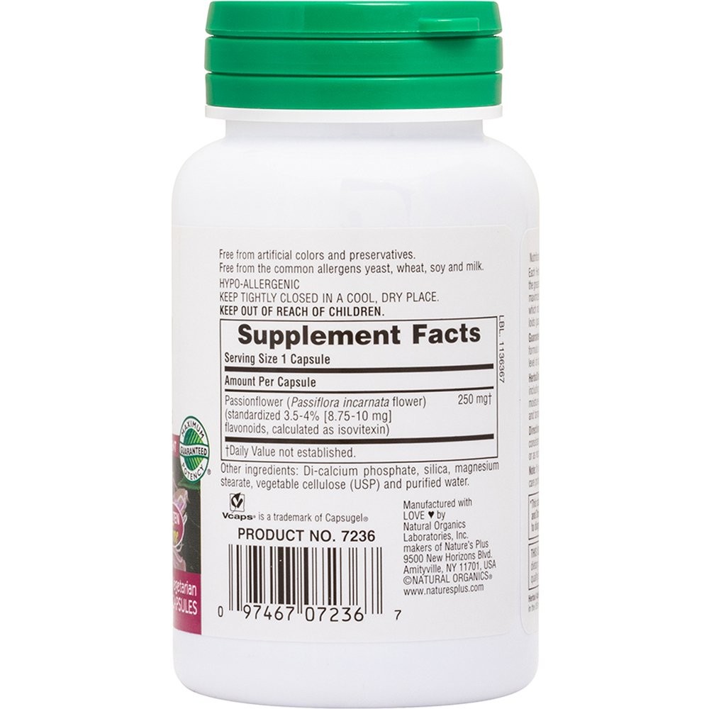 NATURES PLUS - HERBAL ACTIVES Passion Flower 250mg - 60caps
