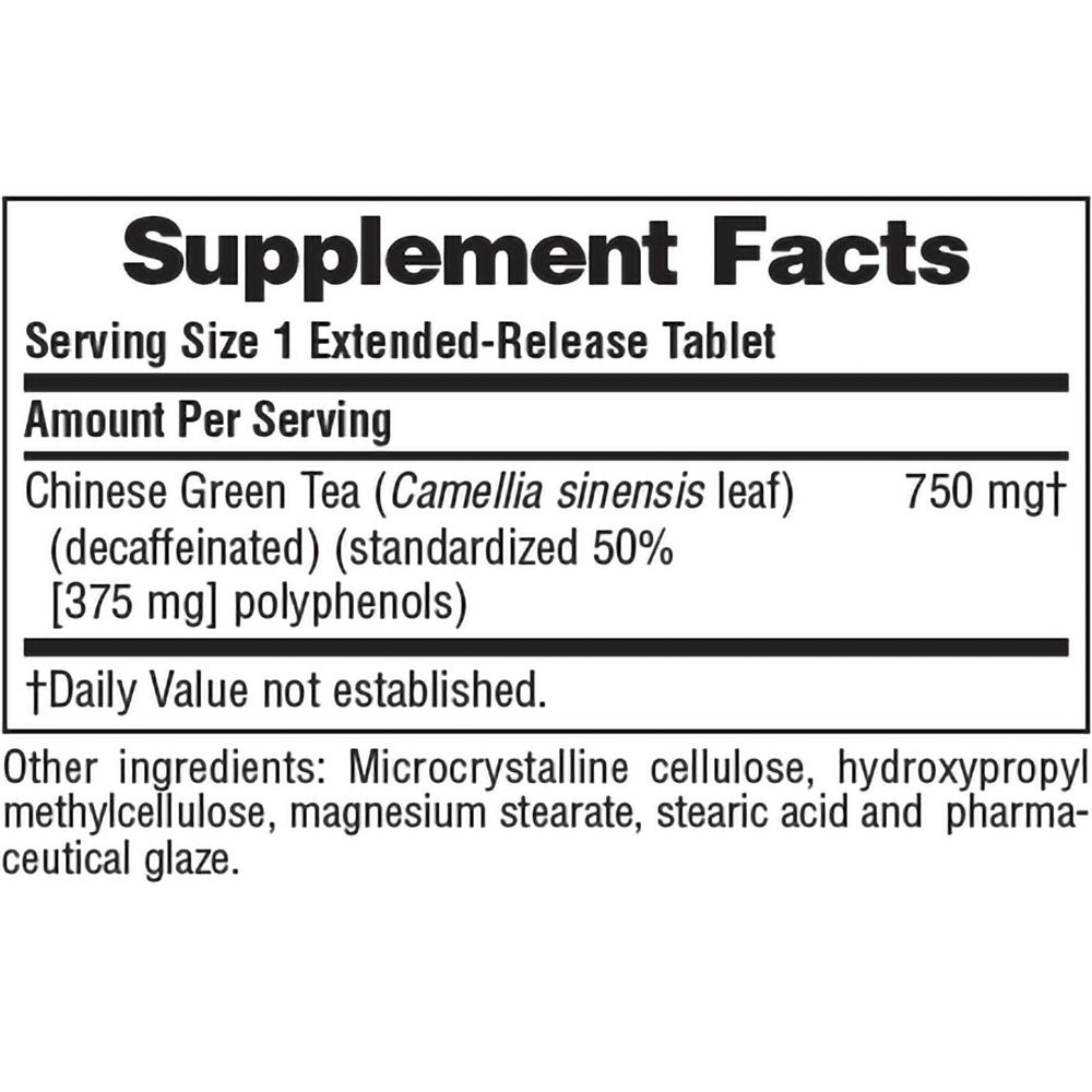 NATURES PLUS - HERBAL ACTIVES Chinese Green Tea Extended Release 750mg - 30tabs