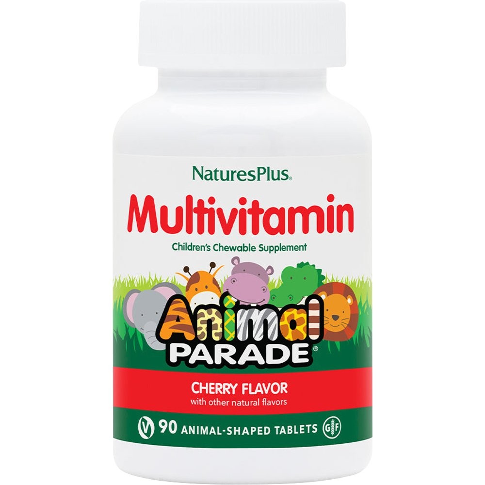 Natures Plus Animal Parade-Cherry Multi-Vitamin Πλήρες Συμπλήρωμα Πολυβιταμινών για Παιδιά 90 Chew.Tabs