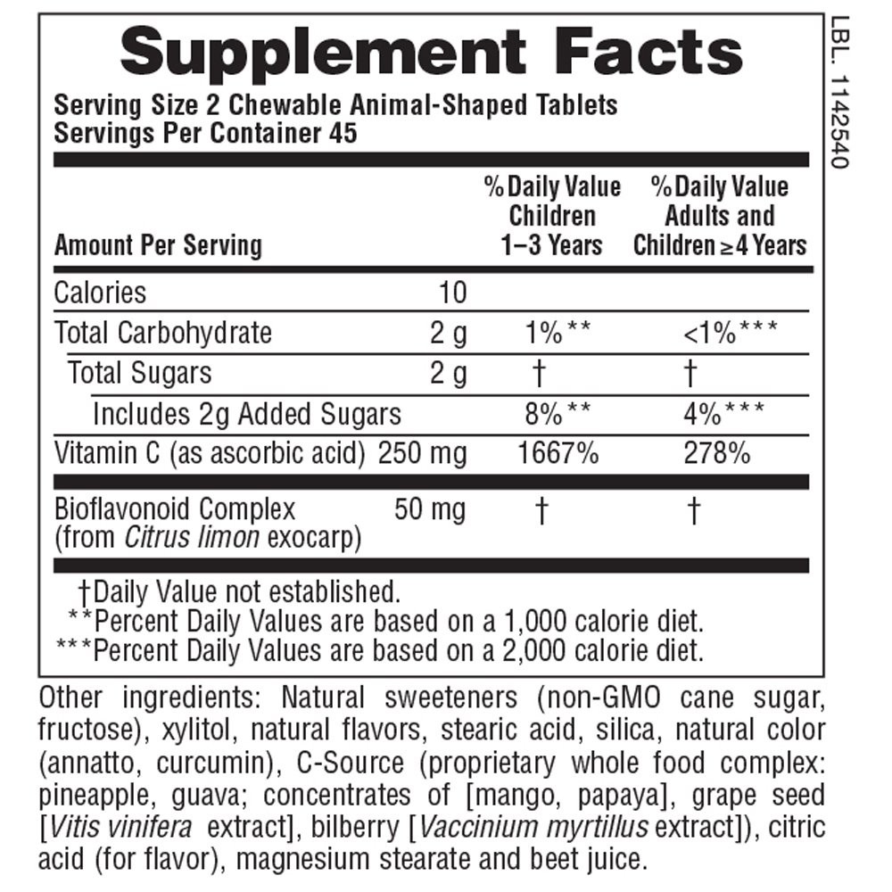 NATURES PLUS - SOURCE OF LIFE ANIMAL PARADE Vitamin C - 90tabs