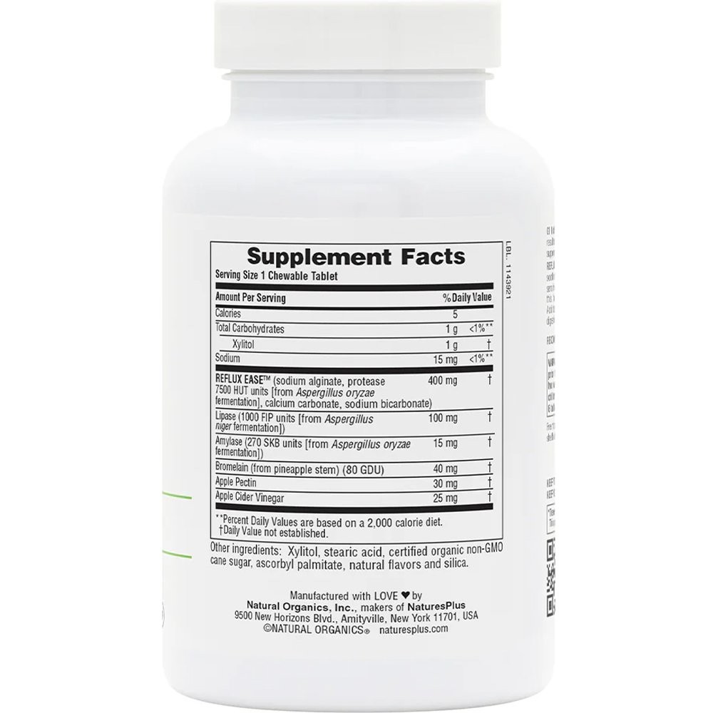 NATURES PLUS - Reflux Ease (vanilla) - 60chew.tabs