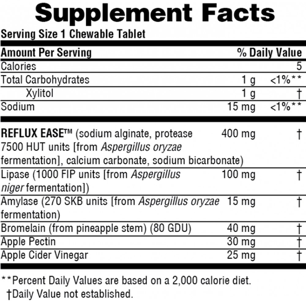 NATURES PLUS - Reflux Ease (vanilla) - 60chew.tabs