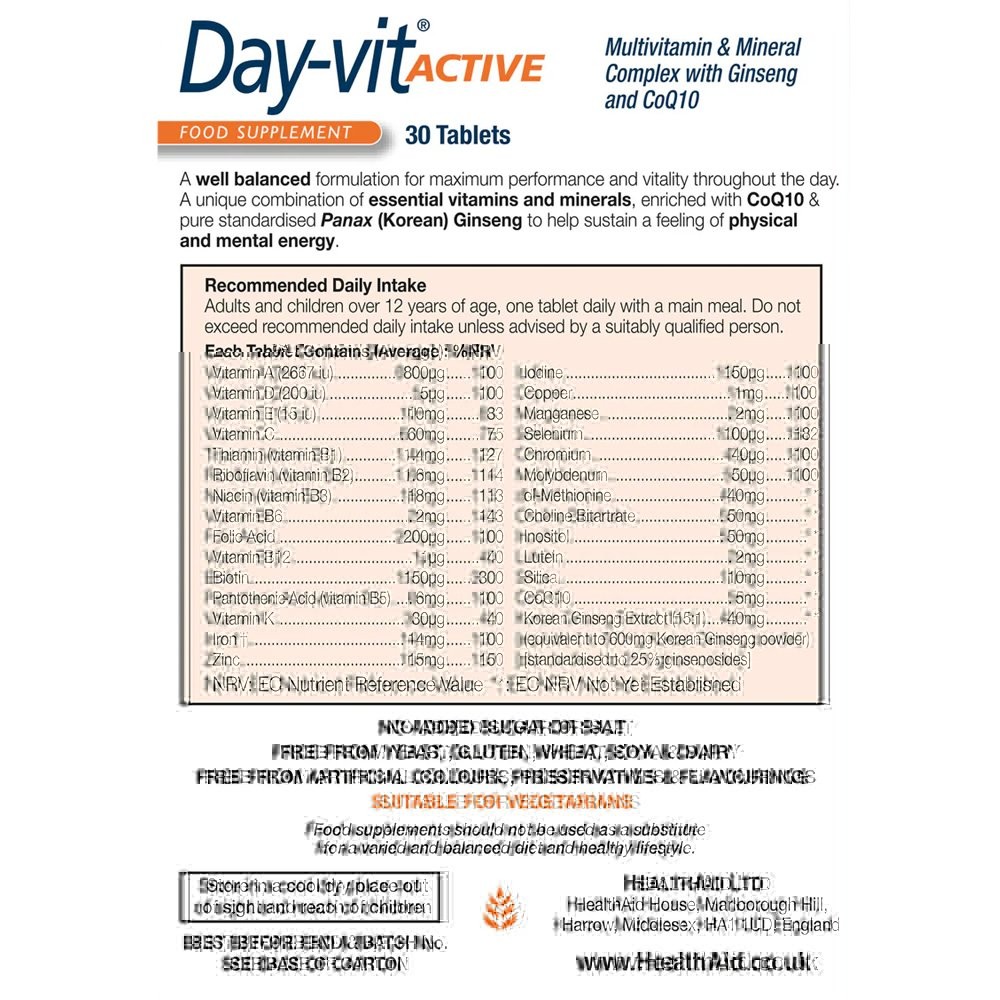 HEALTH AID - Day-Vit Active - 30tabs