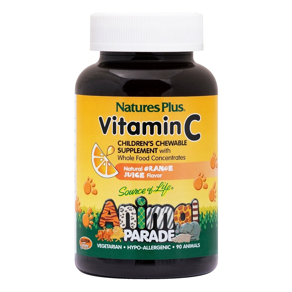 Natures Plus Vitamin C Animal Parade Orange Συμπλήρωμα Διατροφής Βιταμίνης C 250mg 90chews