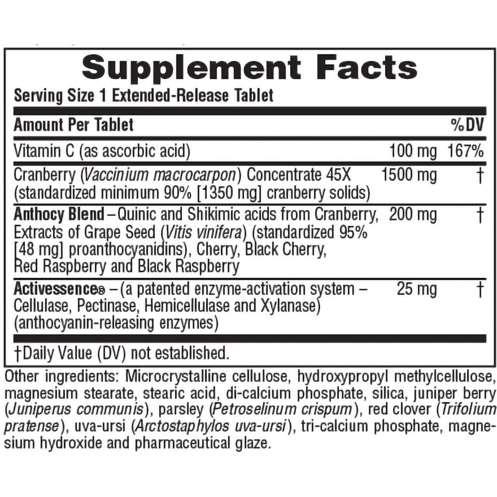 NATURES PLUS - HERBAL ACTIVES Ultra Cranberry 1500 - 30tabs