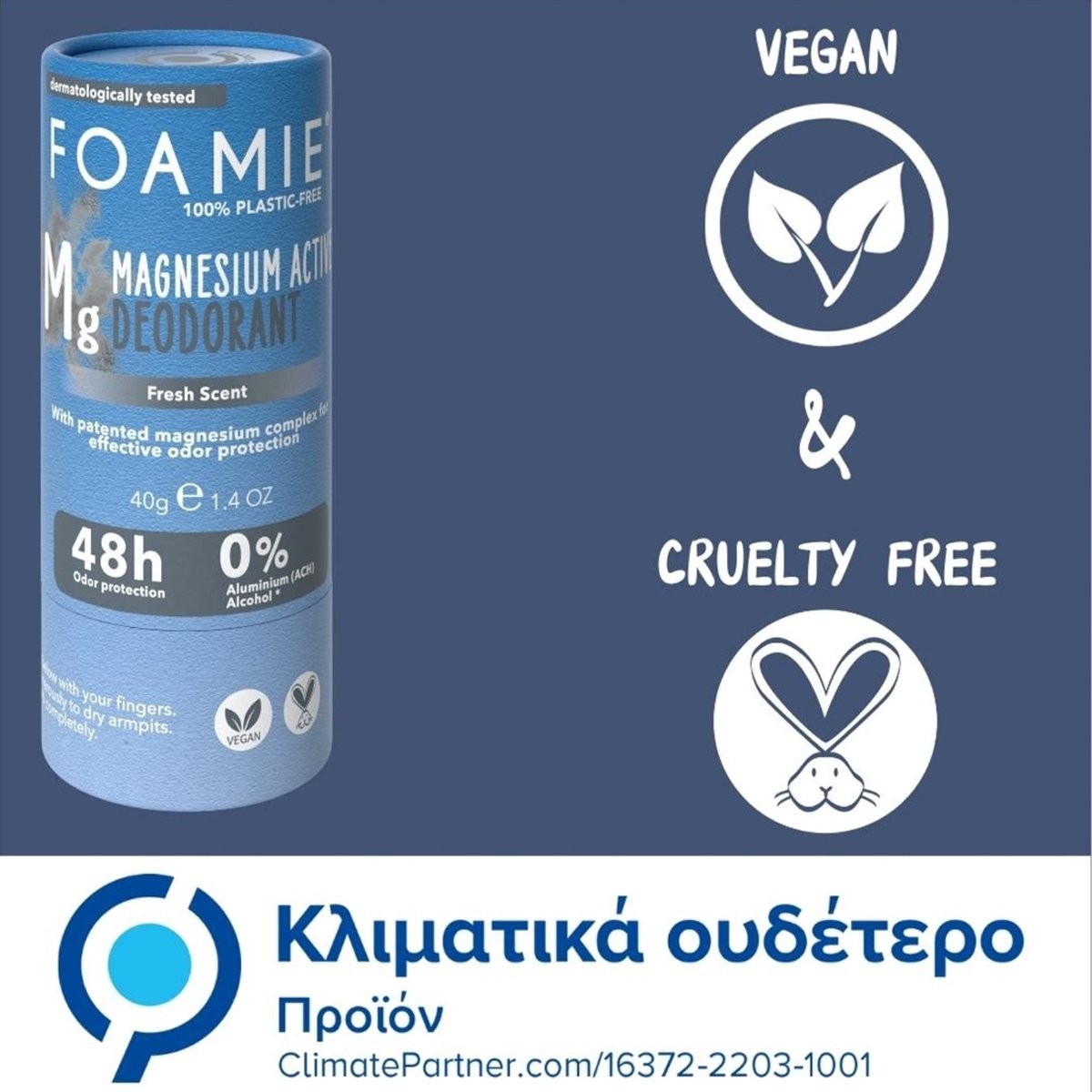 FOAMIE - Solid Deodorant Refresh BLUE - 40 gr