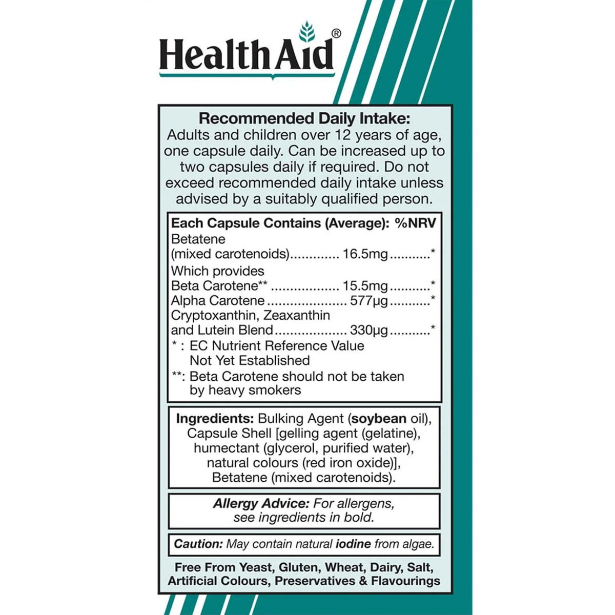 HEALTH AID - Beta Carotene 23000IU - 30caps