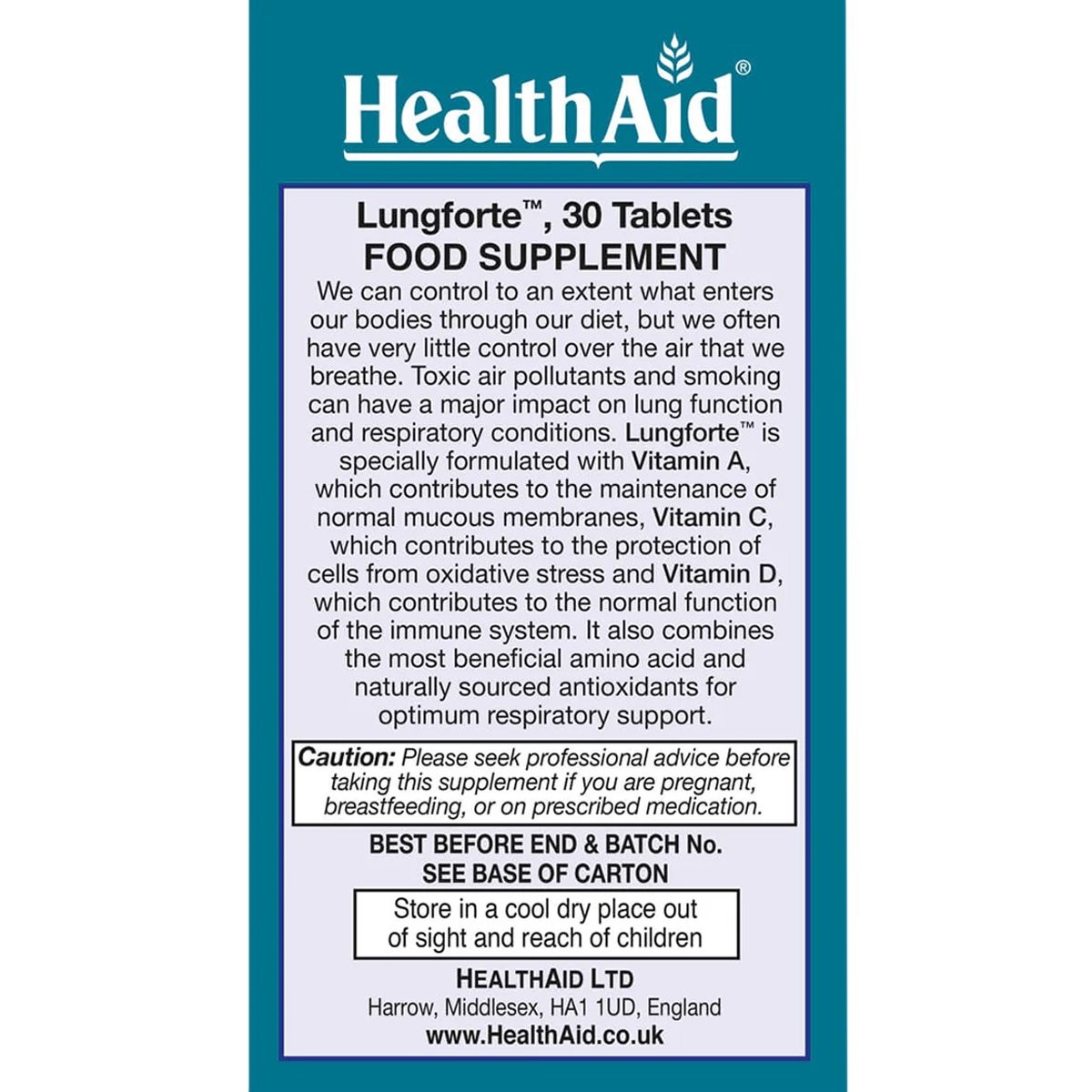 HEALTH AID - Lungforte - 30tabs