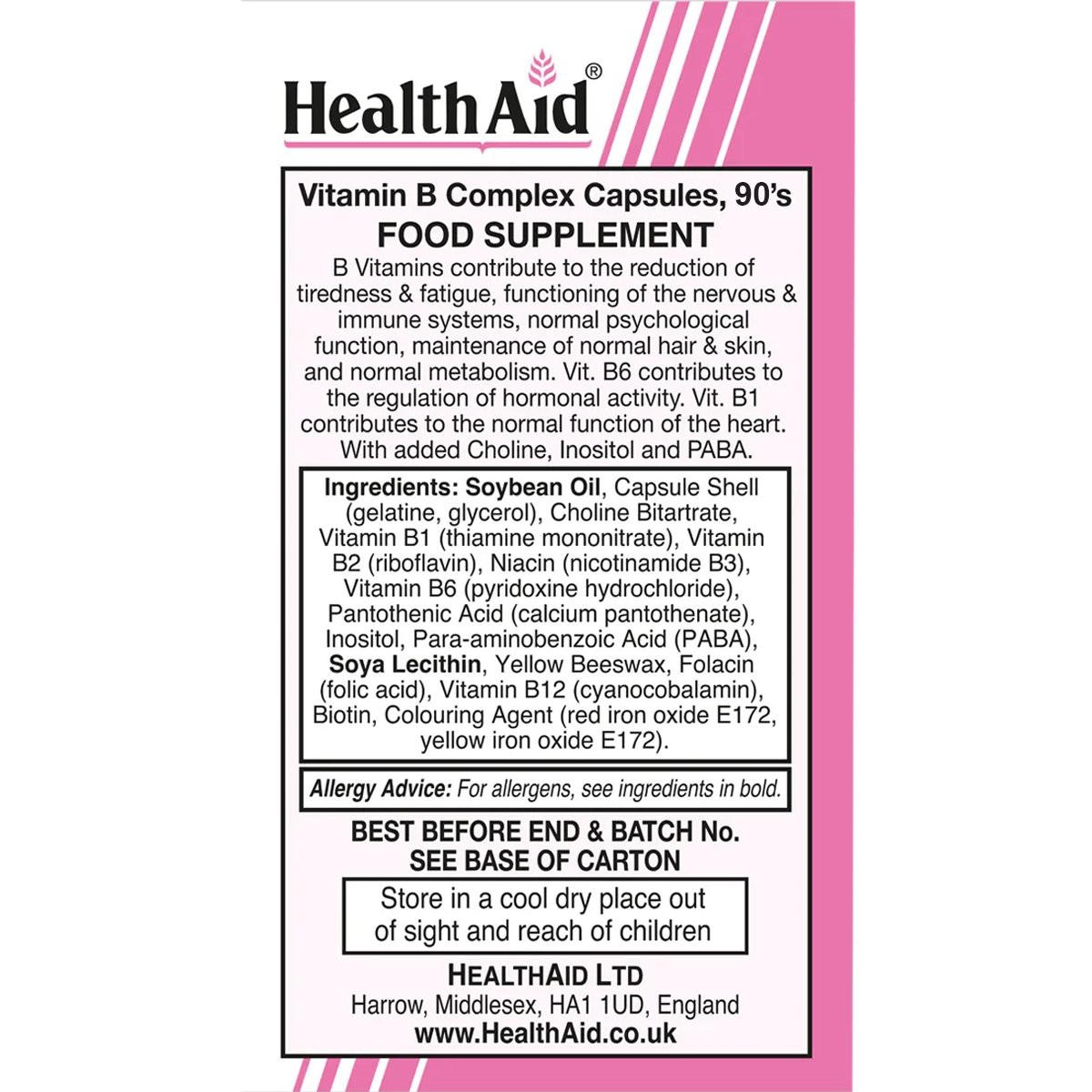HEALTH AID - Vitamin B Complex Supreme - 90caps