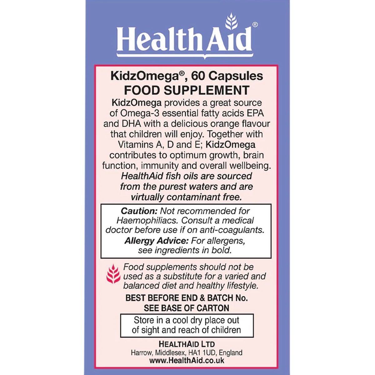 HEALTH AID - KIDZ Omega - 60chew.caps