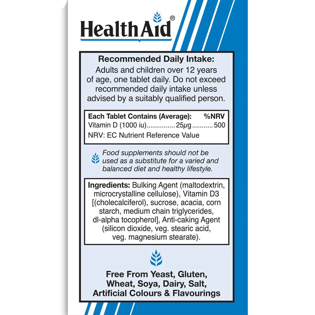 HEALTH AID - Vitamin D3 1000iu - 30tabs