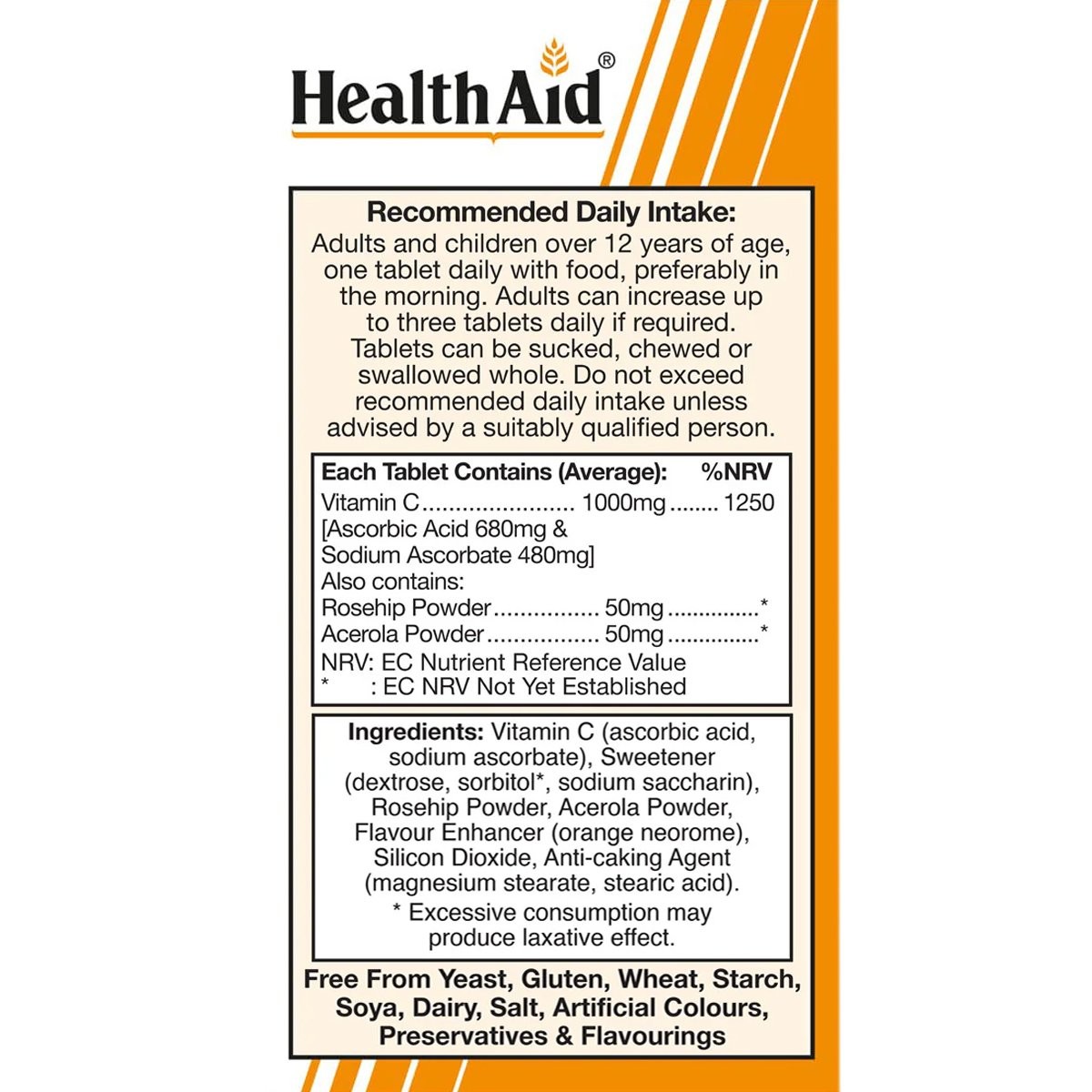 HEALTH AID - Vitamin C 1000mg - 100chew.tabs