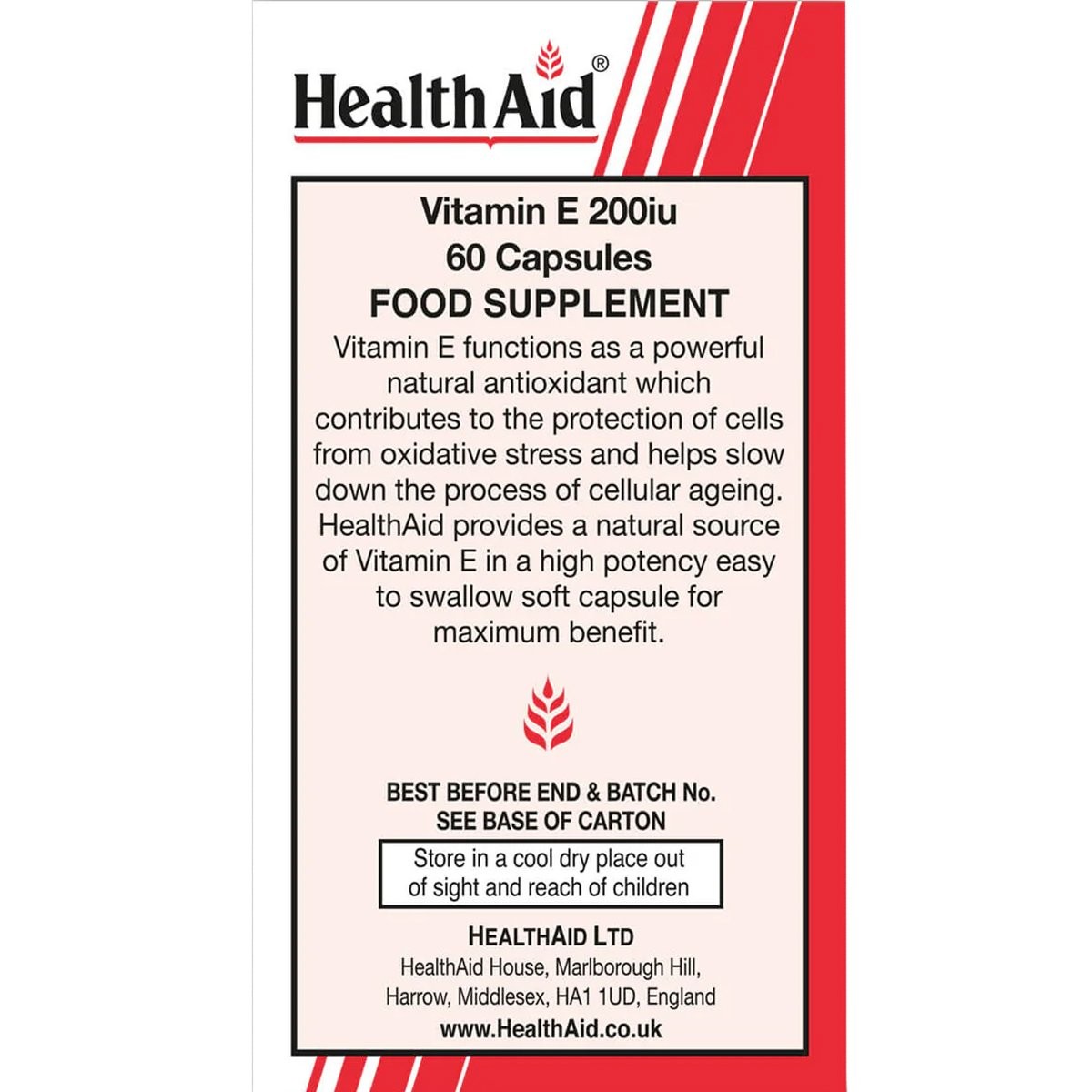 HEALTH AID - Vitamin E 200iu - 60caps