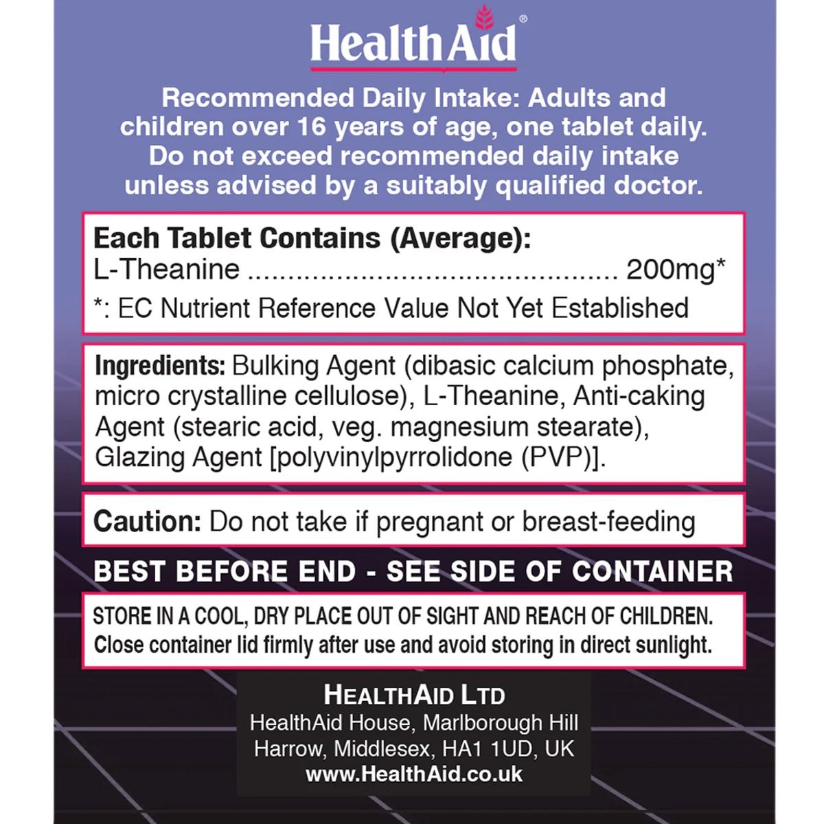 HEALTH AID - L-Theanine 200mg - 60tabs