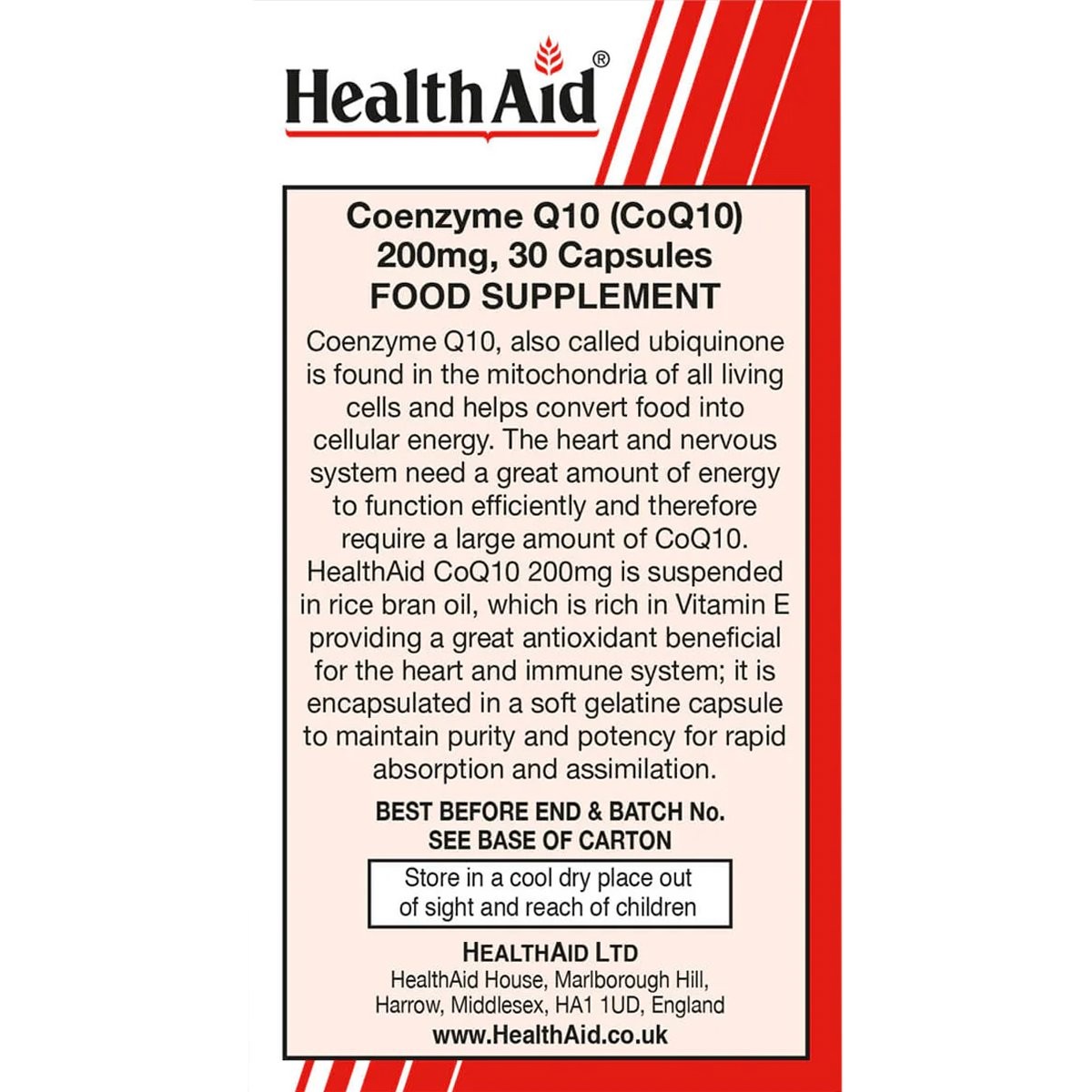HEALTH AID - CoQ-10 200mg - 30caps
