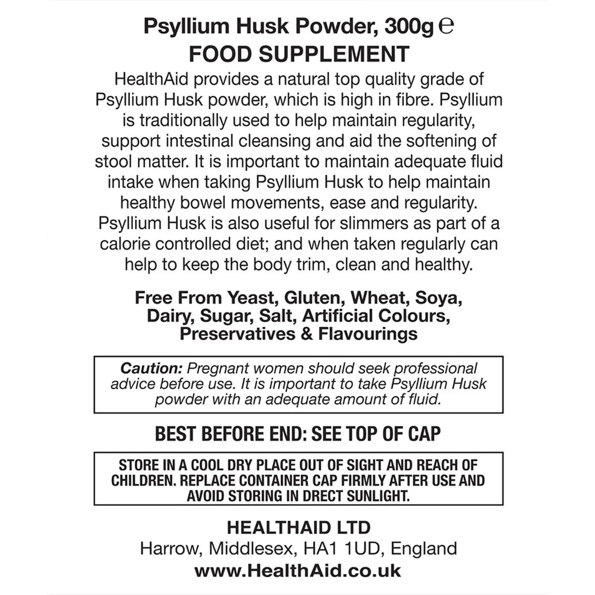 HEALTH AID - Psyllium Husk Powder - 300gr
