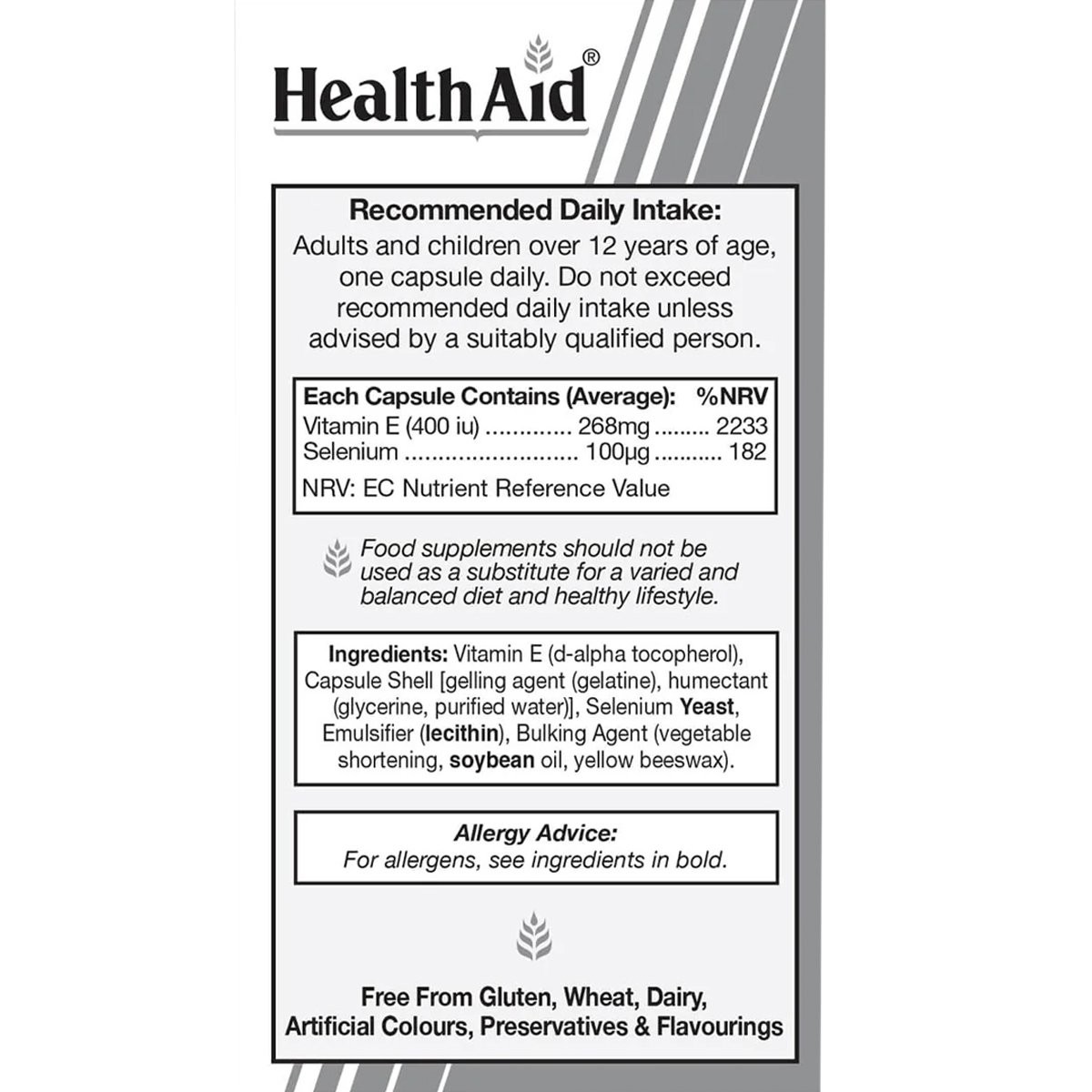 HEALTH AID - Selenium with Vitamin E 400iu - 30caps