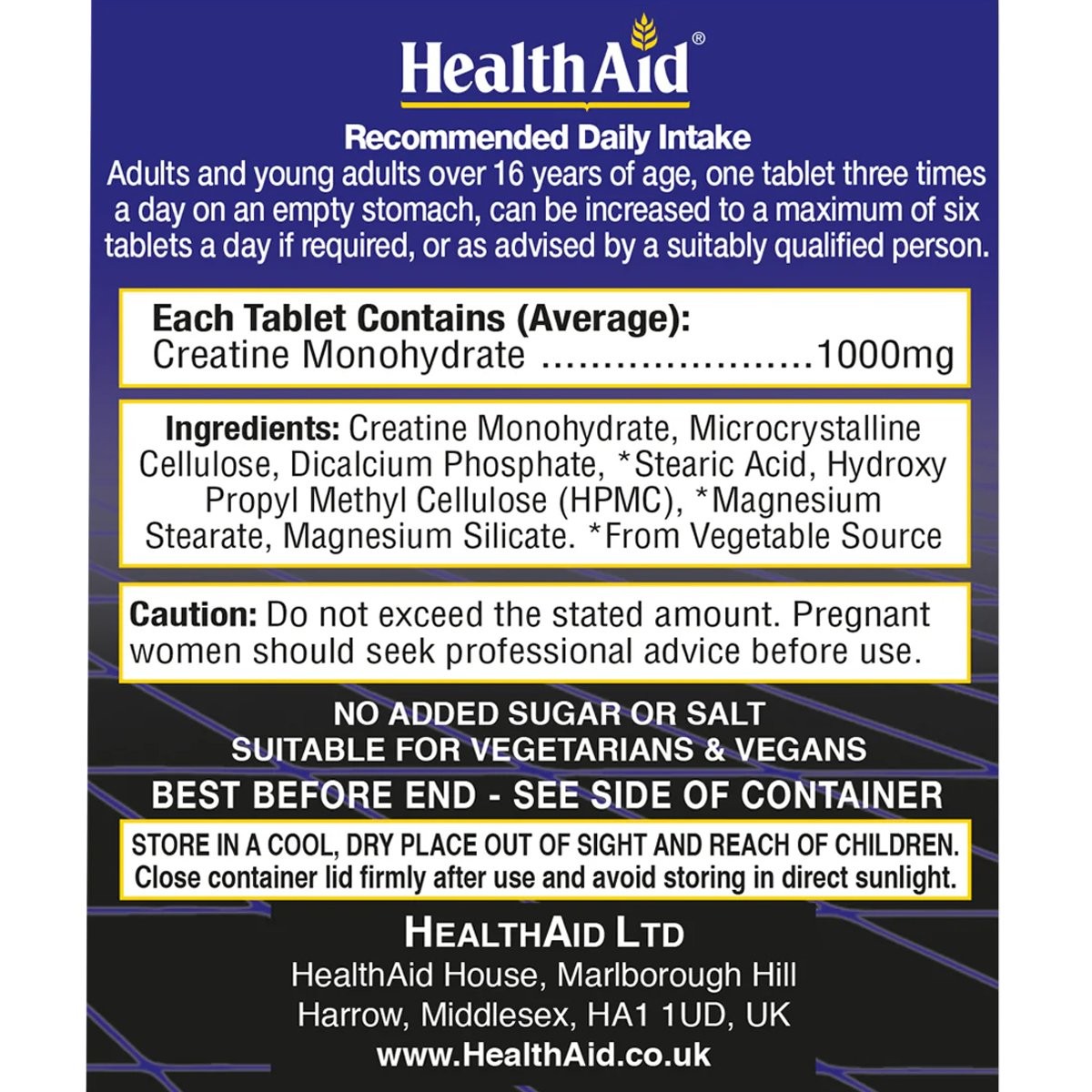 HEALTH AID - Creatine Monohydrate 1000mg - 60tabs