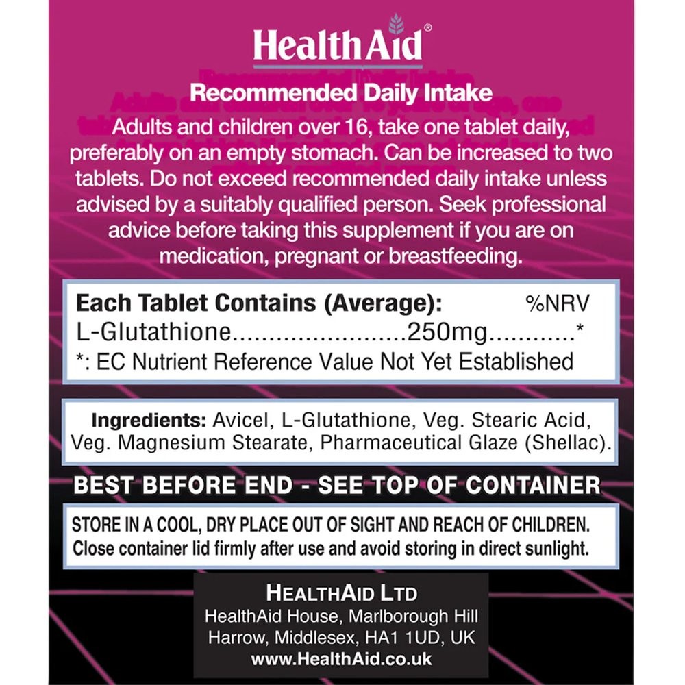 HEALTH AID - L-Glutathione 250mg - 60tabs