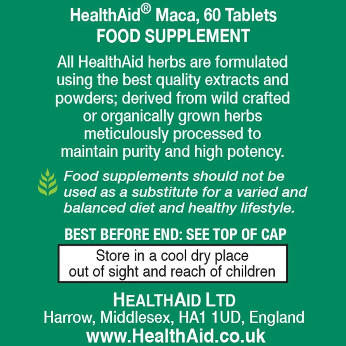 HEALTH AID - Maca 500mg - 60tabs