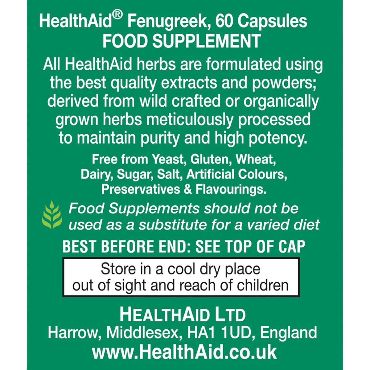 HEALTH AID - Fenugreek 300mg - 60caps